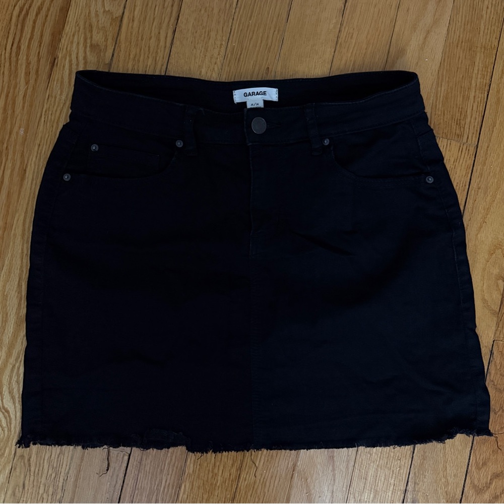 Garage Women's Black Denim Mini Skirt